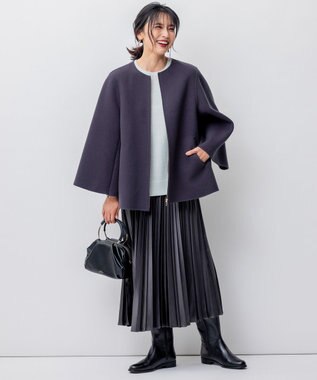 23区 【WEB限定カラーあり/洗える】ウーステッドウール ビッグシルエット ニット スモーキーグリーン系