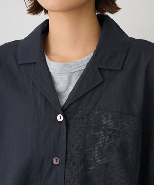 CRAFT STANDARD BOUTIQUE レースパッチワークシャツ Black