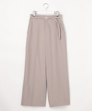 ANY SIS L スマートビューティストレッチベルト ワイドパンツ グレージュ