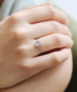 Tiaclasse ボタニカルモチーフストーンリング シルバーB