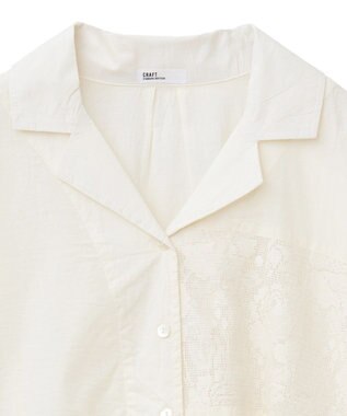 CRAFT STANDARD BOUTIQUE レースパッチワークシャツ Ivory