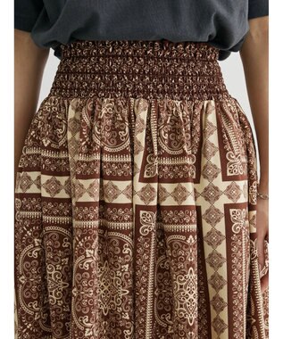 Green Parks ■ＥＳＣＡＲ　スカーフパネルｐｔギャザースカート Brown