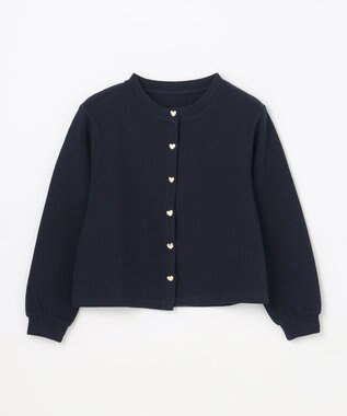 ANY KIDS 【洗濯機可能】スナップボタン カーディガン ネイビー
