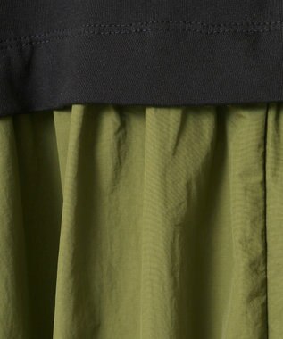 Green Parks ナイロンドッキングロゴワンピース Black