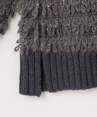 自由区 【PREMIUM KNIT COLLECTION】スパンコールコンビ ニット チャコール