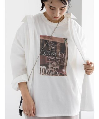 Te chichi フォトプリントロングスリーブTシャツ