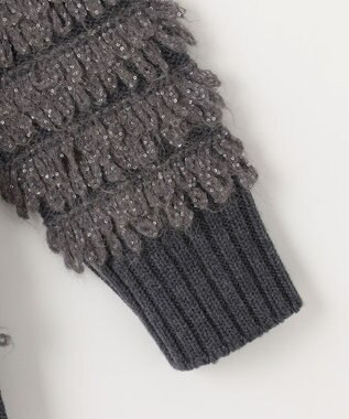 自由区 【PREMIUM KNIT COLLECTION】スパンコールコンビ ニット チャコール