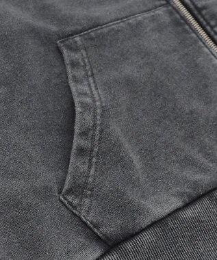 WEGO ロゴヴィンテージウォッシュジップパーカー スミクロ