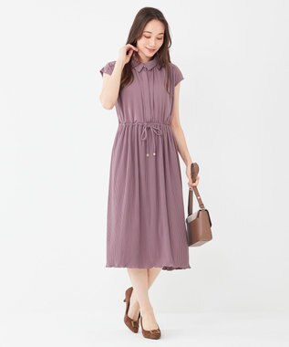 ANY SIS 【UVケア】エアリープリーツ ワンピース スモーキーピンク