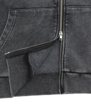 WEGO ロゴヴィンテージウォッシュジップパーカー スミクロ