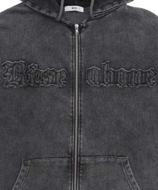 WEGO ロゴヴィンテージウォッシュジップパーカー スミクロ