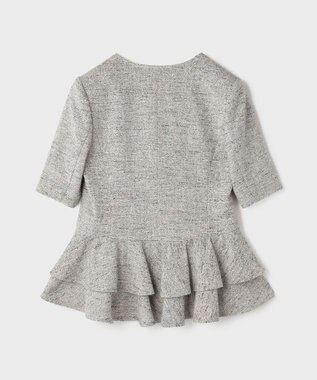 GRACE CONTINENTAL ペプラムツイードジャケット グレー