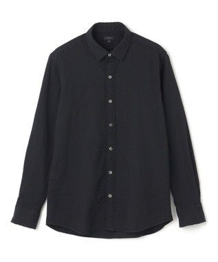 JOSEPH HOMME アロージャガードストレッチ　レギュラーカラーシャツ ブラック系