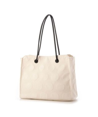 Y'SACCS ヒートエンボス ポルカドットキャンバストートSサイズ ブラック