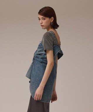 GRACE CONTINENTAL デニム2WAYシャツ ブルー