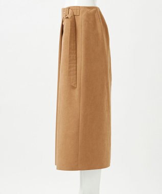 23区 【GOLD LABEL】スウェードタッチレザー ラップスカート キャメル系