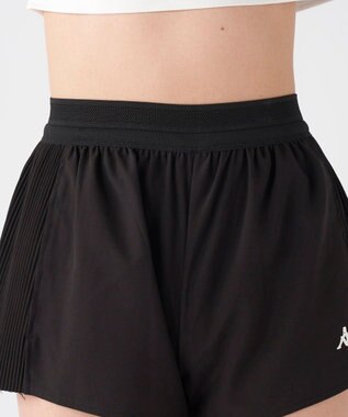 OP／FILA 【Kappa】プリーツ スポーツショートパンツ ブラック