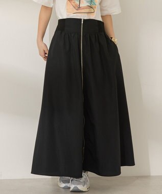 AMERICAN HOLIC 撥水加工 フロントZIPフレアスカート Black