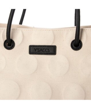 Y'SACCS ヒートエンボス ポルカドットキャンバストートSサイズ ブラック