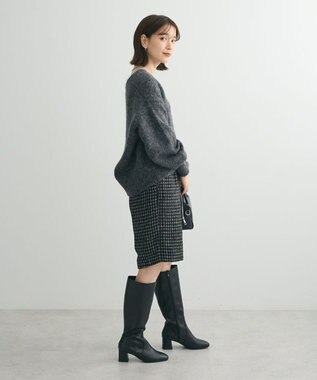 Green Parks 毛ふきシャギーＶネックカーディガン Dark Gray