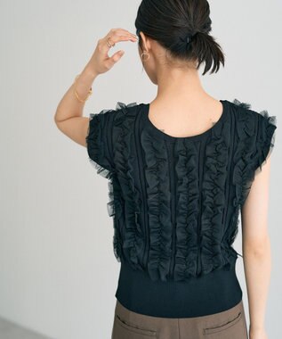 YECCA VECCA 2wayチュールフリルニット Black