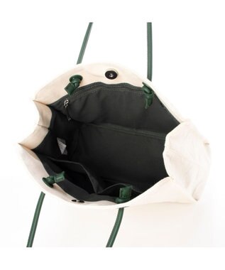 Y'SACCS ヒートエンボス ポルカドットキャンバストートSサイズ グリーン