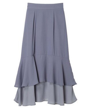 earth music&ecology バイカラーラッフルヘムスカート Blue