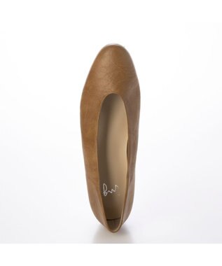 ing <ing>【WEB限定】【レイン対応】プレーンフラットパンプス キャメル