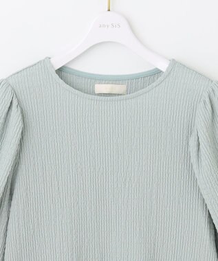 ANY SIS 【美人百花7月号掲載】ボリュームスリーブシャーリング カットソー ライトグリーン系