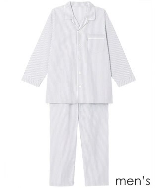 ワコール／睡眠科学 メンズ パジャマ 長袖 長ズボン 綿100%(本体) サッカー素材 YGX345 睡眠科学／ワコール