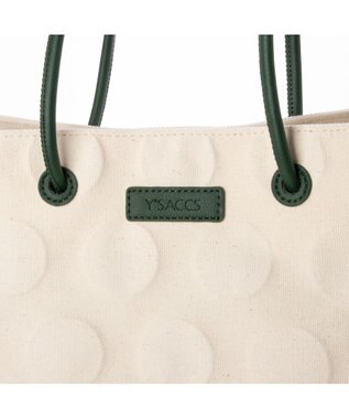 Y'SACCS ヒートエンボス ポルカドットキャンバストートSサイズ グリーン
