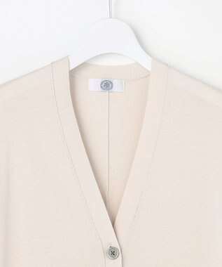 J.PRESS LADIES COOL VIS/CO Vネック カーディガン グレージュ系