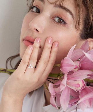 Tiaclasse ボタニカルモチーフストーンリング シルバーB