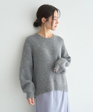 YECCA VECCA ラメMIX畦編みニット