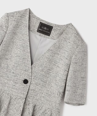 GRACE CONTINENTAL ペプラムツイードジャケット グレー