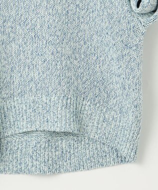 自由区 【洗える】カラーミックスリネン ニット ライトブルー