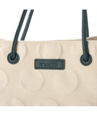 Y'SACCS ヒートエンボス ポルカドットキャンバストートSサイズ ブルー