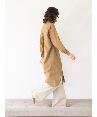 AMERICAN HOLIC バンドカラーシャツワンピース Camel