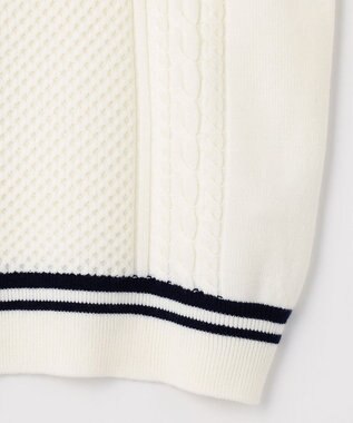 23区GOLF 【WOMEN】【洗える】ニットベスト ホワイト系