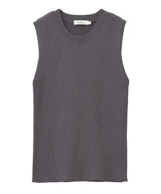 earth music&ecology ランダムリブノースリーブニット