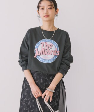 AMERICAN HOLIC サークルロゴプリントロングＴシャツ Charcoal Gray
