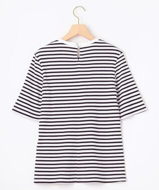 組曲 L ベーシックリブTシャツ オフ×ブラック系1