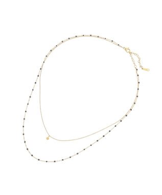 AMERICAN HOLIC 【ステンレス】プチトップカラーMIX2連ネックレス Black