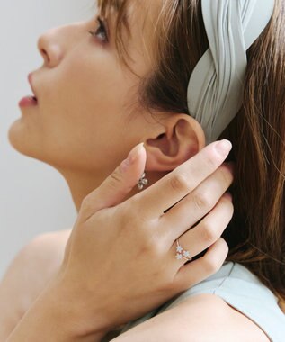 Tiaclasse ボタニカルモチーフストーンリング シルバーB