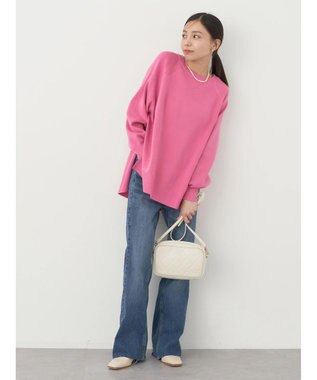 earth music&ecology サイドスリットルーズチュニック Pink