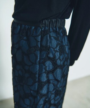 GRACE CONTINENTAL ローズレーススカート ネイビー