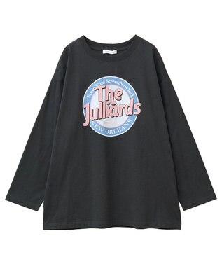 AMERICAN HOLIC サークルロゴプリントロングＴシャツ Charcoal Gray