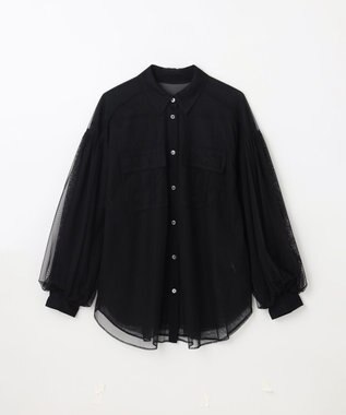 GRACE CONTINENTAL チュールレイヤードシャツ ブラック