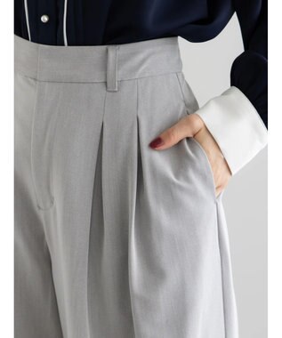 Te chichi タックワイドフルレングスパンツ グレー