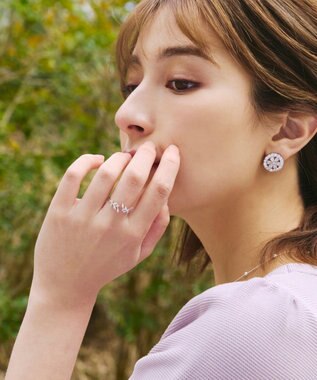 Tiaclasse ボタニカルモチーフストーンリング シルバーC